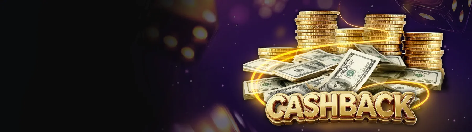 Yurrbet cashback artwork with coins and banknotes